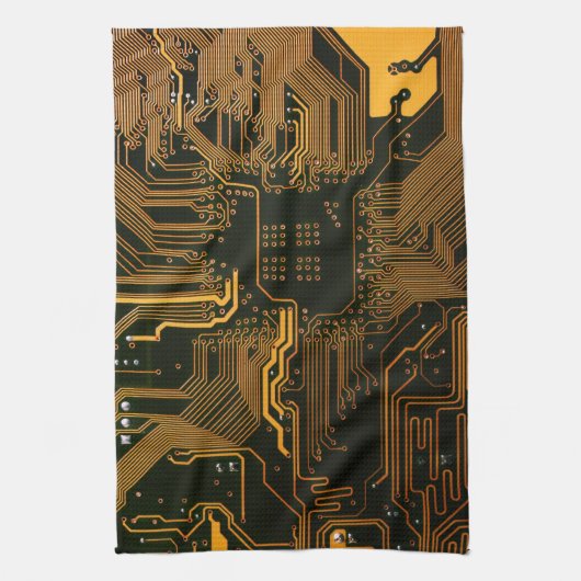 Gek Out Nerd PCB Orange Electronic Circuit Board Handtuch (Vertikal)
