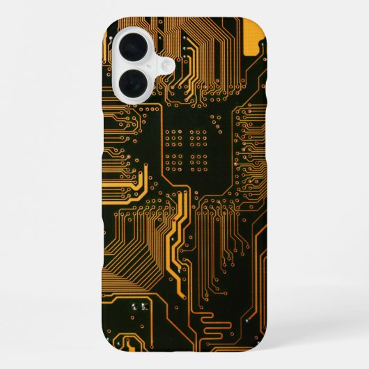 Gek Out Nerd PCB Orange Electronic Circuit Board iPhone Hülle (Rückseite)