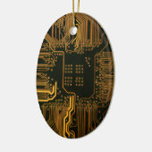 Gek Out Nerd PCB Orange Electronic Circuit Board Keramik Ornament (Links)