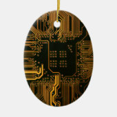 Gek Out Nerd PCB Orange Electronic Circuit Board Keramik Ornament (Vorne)