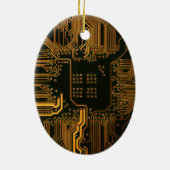 Gek Out Nerd PCB Orange Electronic Circuit Board Keramik Ornament (Hinten)