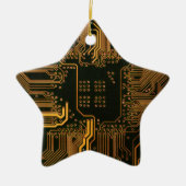 Gek Out Nerd PCB Orange Electronic Circuit Board Keramik Ornament (Vorne)