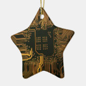 Gek Out Nerd PCB Orange Electronic Circuit Board Keramik Ornament (Links)