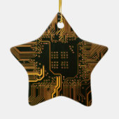 Gek Out Nerd PCB Orange Electronic Circuit Board Keramik Ornament (Hinten)