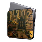 Gek Out Nerd PCB Orange Electronic Circuit Board Laptopschutzhülle (Vorderseite Links)