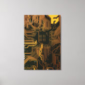 Gek Out Nerd PCB Orange Electronic Circuit Board Leinwanddruck (Vorderseite)