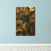 Gek Out Nerd PCB Orange Electronic Circuit Board Leinwanddruck (Insitu (Holzboden))