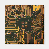 Gek Out Nerd PCB Orange Electronic Circuit Board Magnet (Vorne)