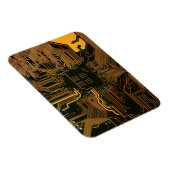 Gek Out Nerd PCB Orange Electronic Circuit Board Magnet (Rechte Seite)