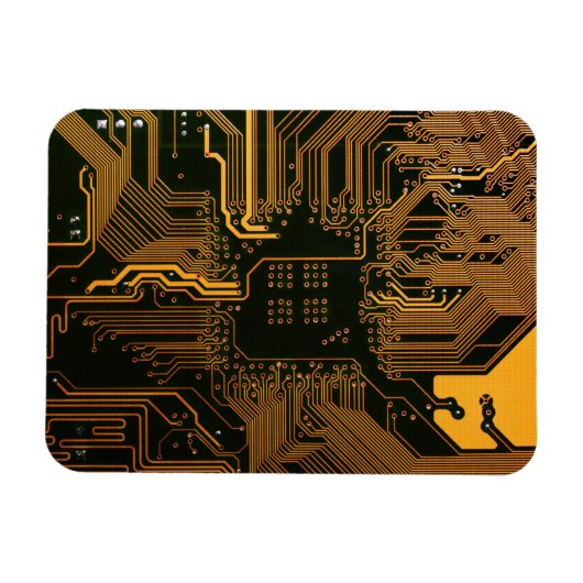 Gek Out Nerd PCB Orange Electronic Circuit Board Magnet (Horizontal)