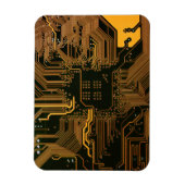 Gek Out Nerd PCB Orange Electronic Circuit Board Magnet (Vertikal)