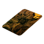 Gek Out Nerd PCB Orange Electronic Circuit Board Magnet (Linke Seite)