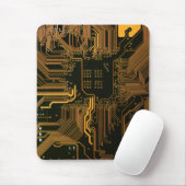 Gek Out Nerd PCB Orange Electronic Circuit Board Mousepad (Mit Mouse)