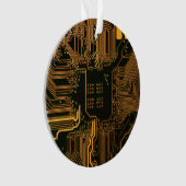 Gek Out Nerd PCB Orange Electronic Circuit Board Ornament (Vorderseite)