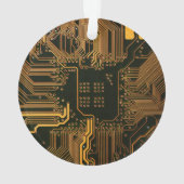Gek Out Nerd PCB Orange Electronic Circuit Board Ornament (Rückseite)
