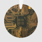 Gek Out Nerd PCB Orange Electronic Circuit Board Ornament (Vorderseite)