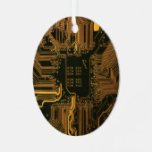 Gek Out Nerd PCB Orange Electronic Circuit Board Ornament Aus Metall (Vorderseite links)