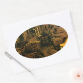 Gek Out Nerd PCB Orange Electronic Circuit Board Ovaler Aufkleber (Umschlag)