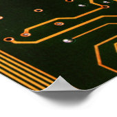 Gek Out Nerd PCB Orange Electronic Circuit Board Poster (Ecke)
