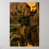 Gek Out Nerd PCB Orange Electronic Circuit Board Poster (Vorne)