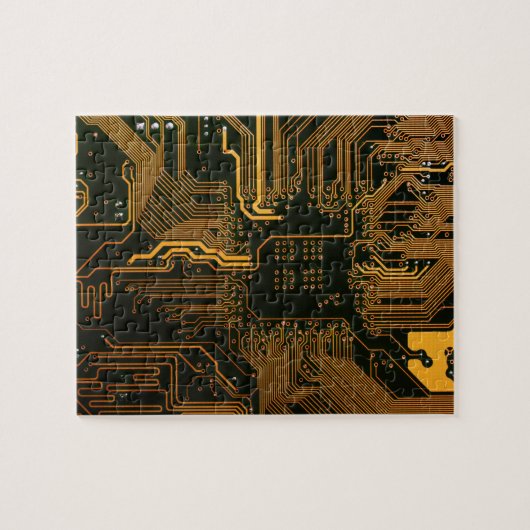 Gek Out Nerd PCB Orange Electronic Circuit Board Puzzle (Horizontal)