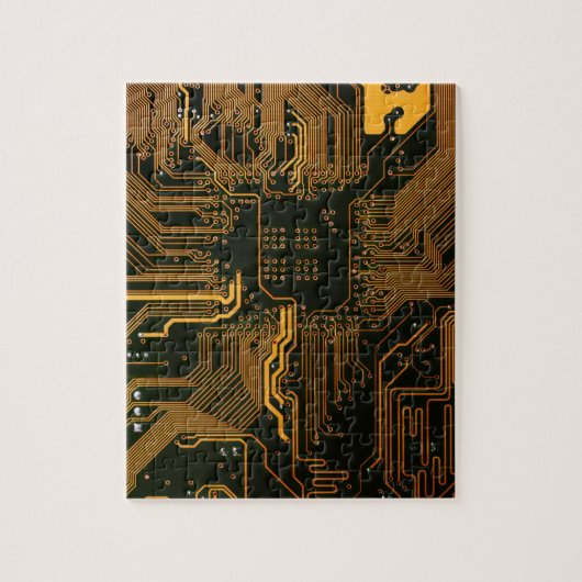 Gek Out Nerd PCB Orange Electronic Circuit Board Puzzle (Vertikal)