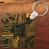 Gek Out Nerd PCB Orange Electronic Circuit Board Schlüsselanhänger (Rückseite)
