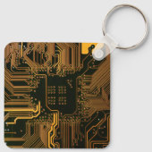 Gek Out Nerd PCB Orange Electronic Circuit Board Schlüsselanhänger (Rückseite)