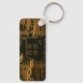 Gek Out Nerd PCB Orange Electronic Circuit Board Schlüsselanhänger (Rückseite)