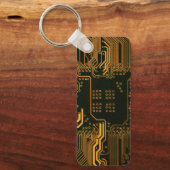 Gek Out Nerd PCB Orange Electronic Circuit Board Schlüsselanhänger (Vorderseite)