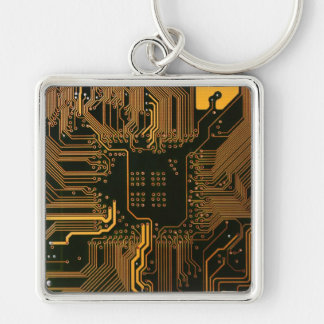 Gek Out Nerd PCB Orange Electronic Circuit Board Schlüsselanhänger