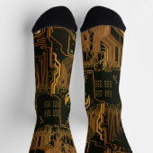 Gek Out Nerd PCB Orange Electronic Circuit Board Socken (Oben)