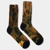 Gek Out Nerd PCB Orange Electronic Circuit Board Socken (Rechts)