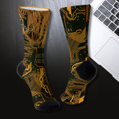 Gek Out Nerd PCB Orange Electronic Circuit Board Socken