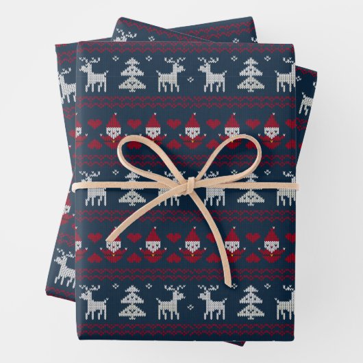 gekacheltes hässliches Party Weihnachtsfeiertag Geschenkpapier Set (Beispiel)