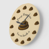 "Gekackt Geschehnisse" Individualisierbare Philoso Große Wanduhr (Winkel)