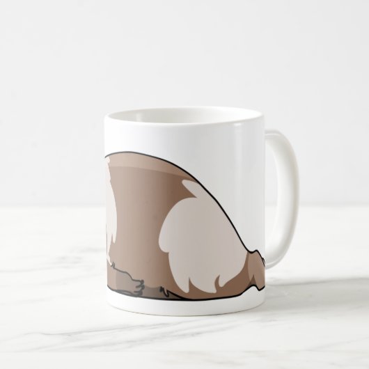 Gekacktes Schwein niedliches Brown u. Kaffeetasse (VorderseiteRechts)