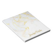Gekalligrafiertes elegantes Template Gold Weißer M Notizblock (angewinkelt)