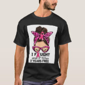 Gekämpft und ich gewann 7 Jahre frei Messy Bun Bru T-Shirt (Vorderseite)