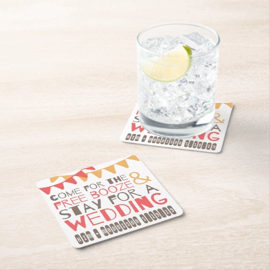 Gekennzeichnete Schnäpse u. Wedding Save the Date Rechteckiger Pappuntersetzer (Vor Ort)