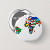 Gekennzeichnete Weltkarte der Flaggen der Welt Button (Vorne & Hinten)