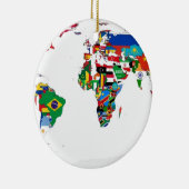 Gekennzeichnete Weltkarte der Flaggen der Welt Keramikornament (Rechts)