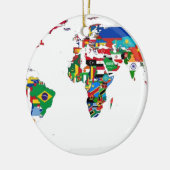 Gekennzeichnete Weltkarte der Flaggen der Welt Keramikornament (Links)