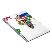 Gekennzeichnete Weltkarte der Flaggen der Welt Notizblock (Rechte Seite)