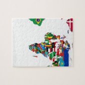 Gekennzeichnete Weltkarte der Flaggen der Welt Puzzle (Horizontal)