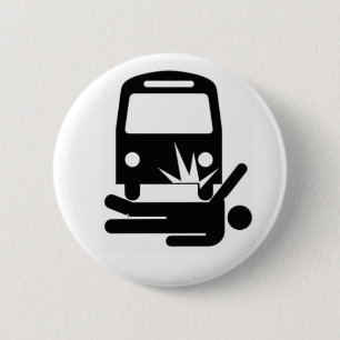 Gekennzeichneter Mann unter dem Bus Button