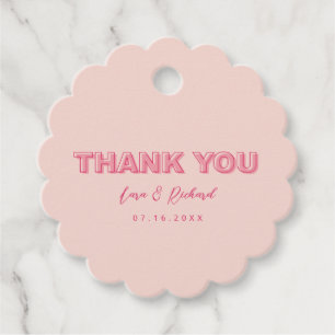 Gekerbte Rand Bold Umriss Danke Favor Tags Geschenkanhänger