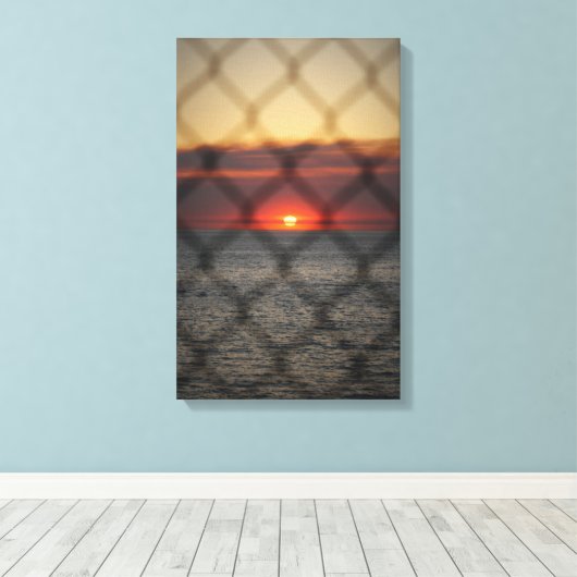 geketteter Sunset Leinwanddruck (Insitu (Holzboden))