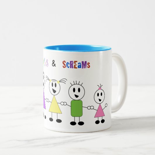 Gekicher- u. Schreikaffee-Tasse Zweifarbige Tasse (VorderseiteRechts)