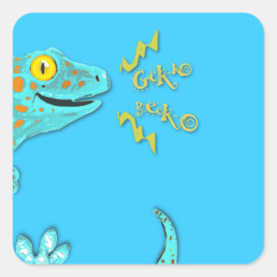 "Gekko Gecko" Niedlich ruft Tokay Gecko an Quadratischer Aufkleber